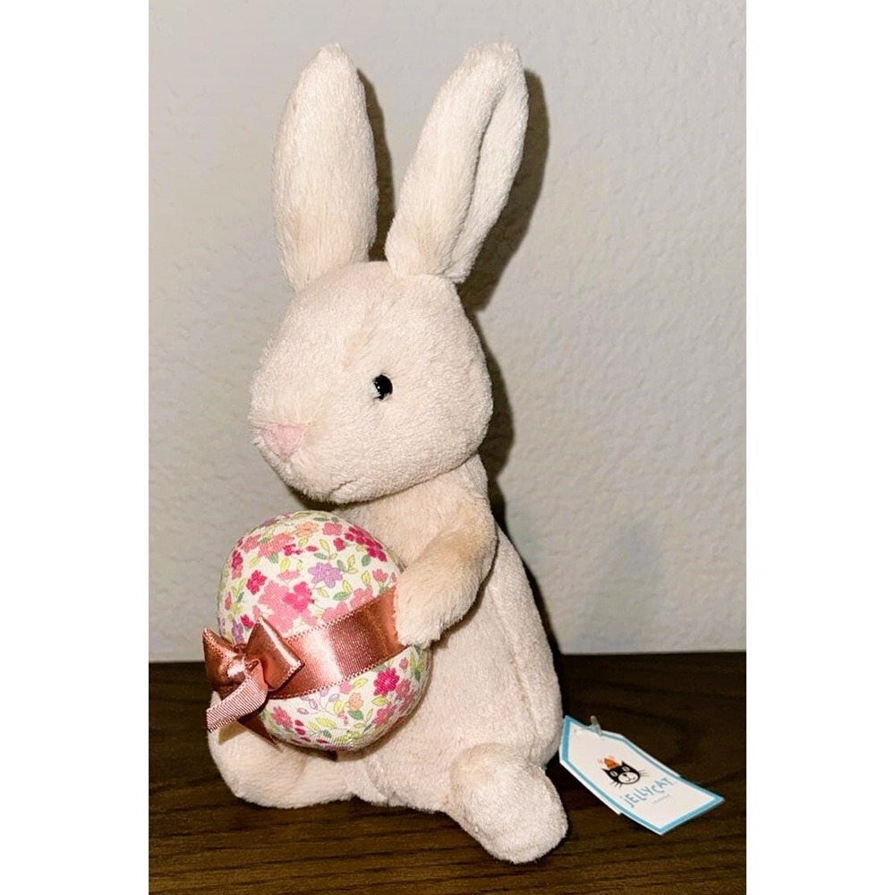 Jellycat Bonnie Bunny w Egg Spring Easter Plush Stuffed Animal 7" Tall RETIRED